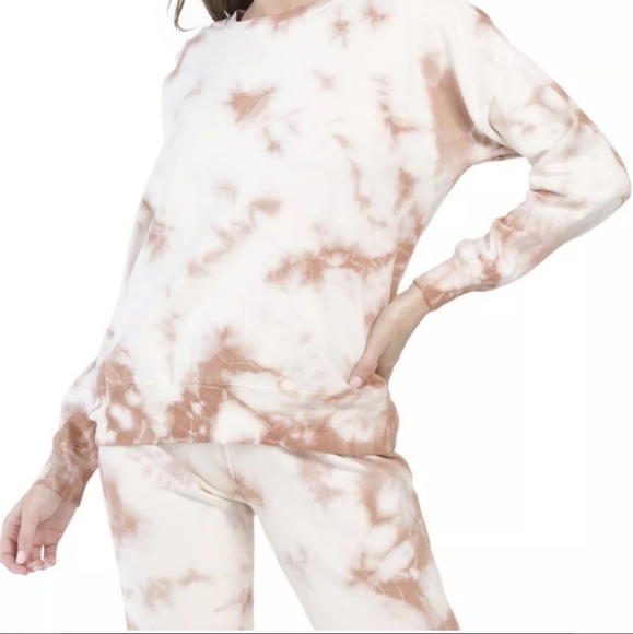 AR-33 Tie Dye 2 Piece Sweatsuit Set in Coco Vanilla Size Small - Picture 4 of 8